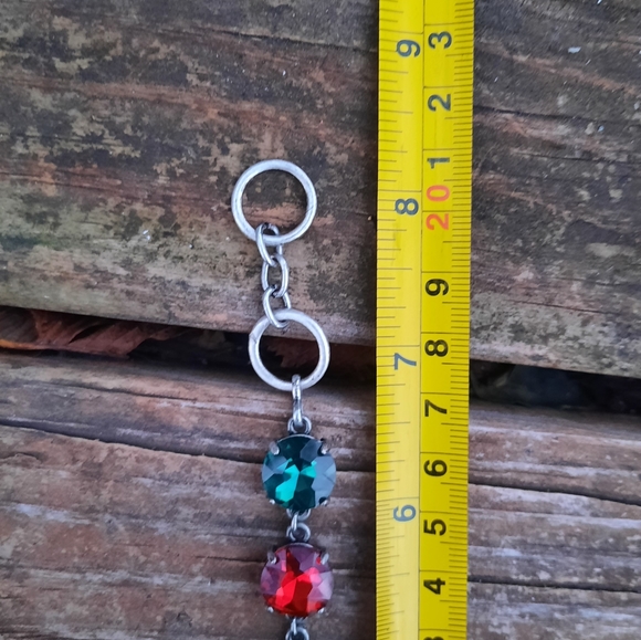 Green & Red Crystal Bracelet Pewter 💚❤ - Picture 4 of 4